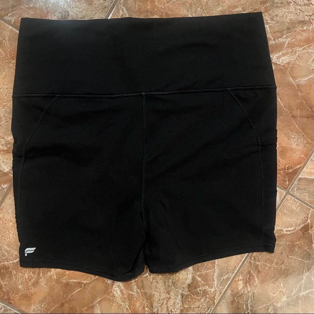 Fabletics Black Powerhold Biker Shorts